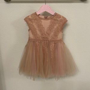 Tadashi Shoji Kids Dress in Peach Lace
